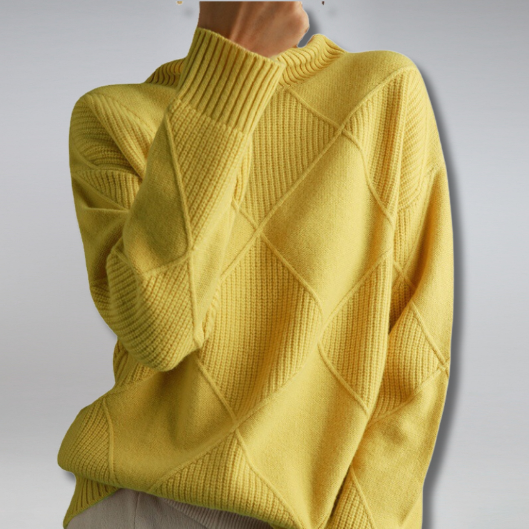 Elle | Comfortable Roll Neck Knit Sweater