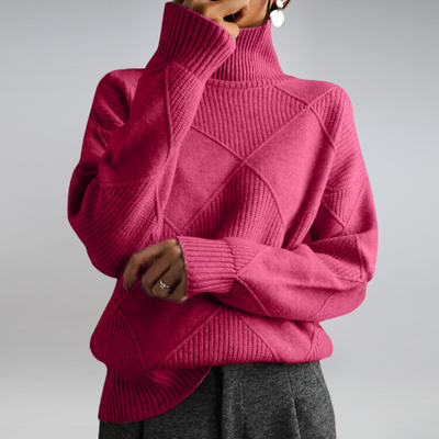 Elle | Comfortable Roll Neck Knit Sweater