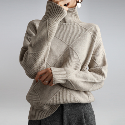 Elle | Comfortable Roll Neck Knit Sweater