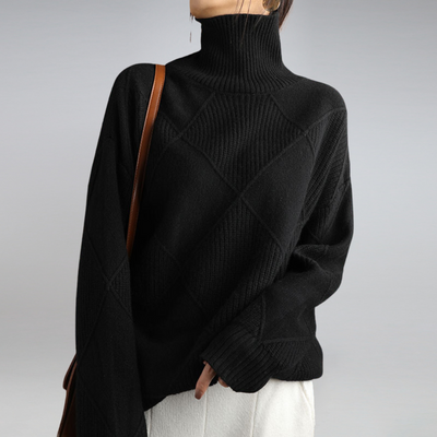 Elle | Comfortable Roll Neck Knit Sweater