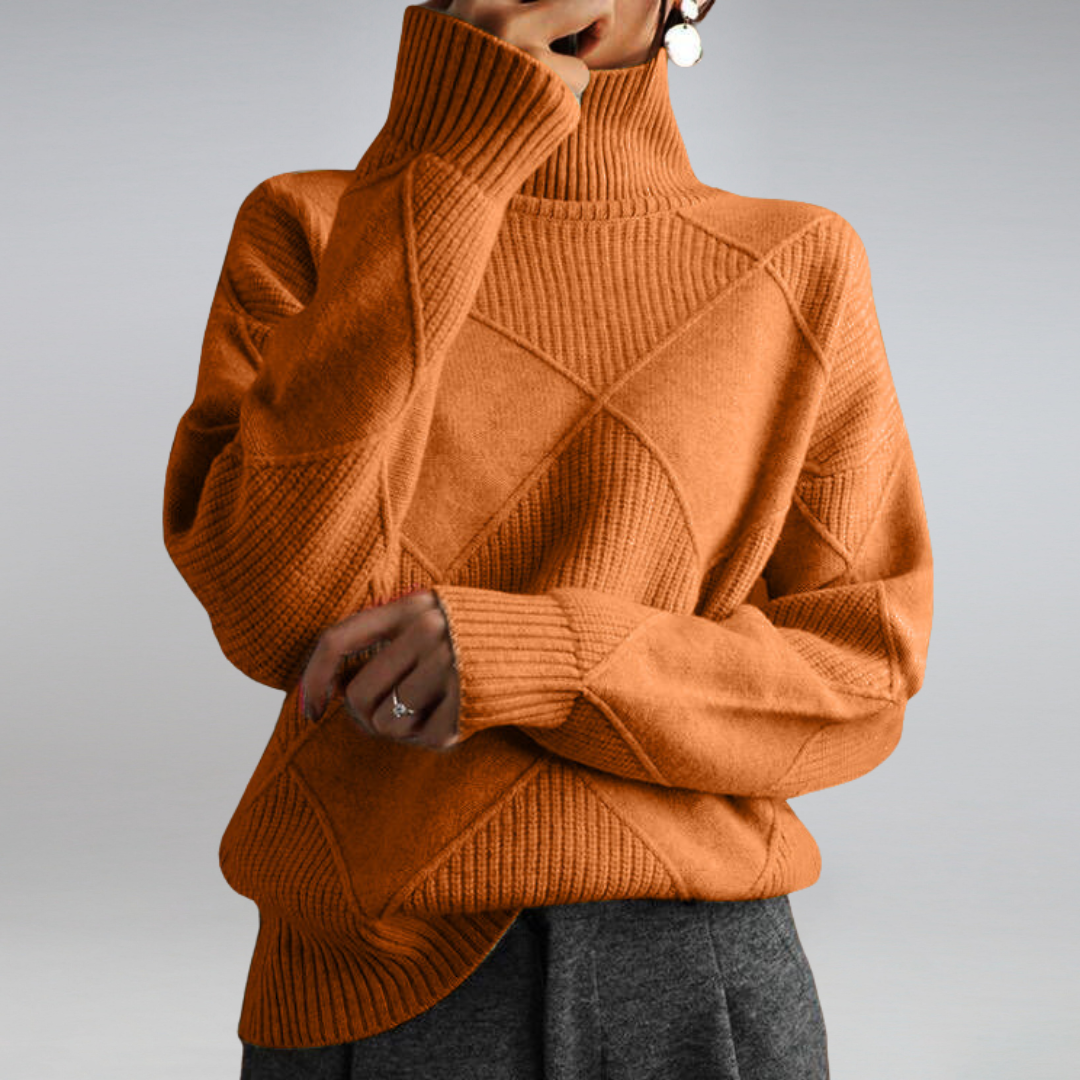 Elle | Comfortable Roll Neck Knit Sweater