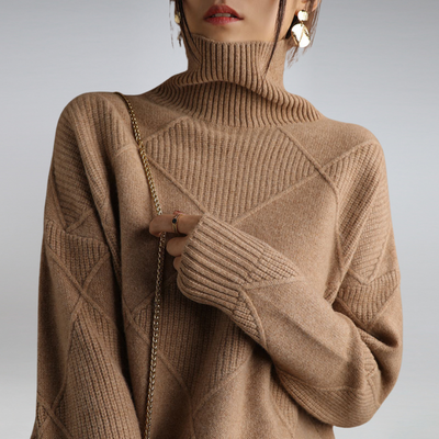 Elle | Comfortable Roll Neck Knit Sweater