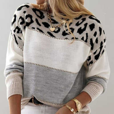 Sophia- Casual Jumper with Leopard Design