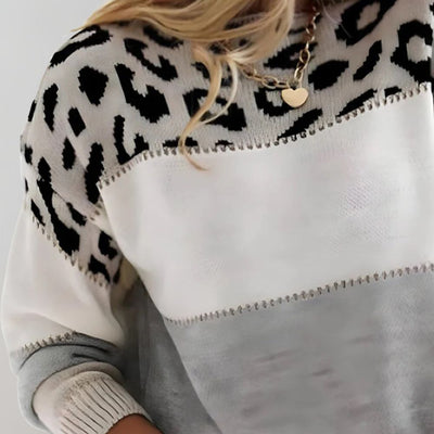 Sophia- Casual Jumper with Leopard Design